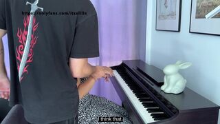 MY PIANO TEACHER CUM ON MY PUSSY