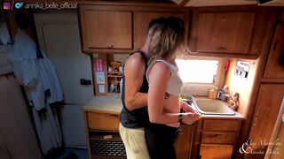 Camper Kitchen make out with kissing & fingering - sensual